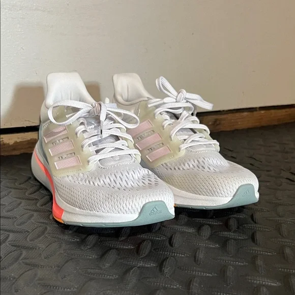Adidas Women's White and Pastel Athletic Shoes - Picture 1 of 6